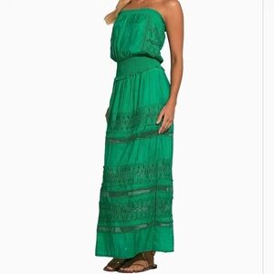 Green Strapless Maxi Dress